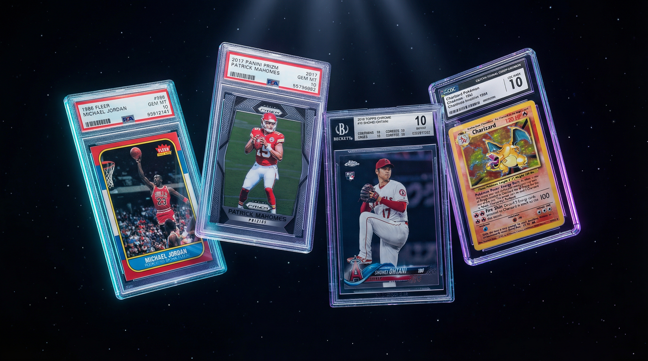 Graded sports cards and Pokemon cards